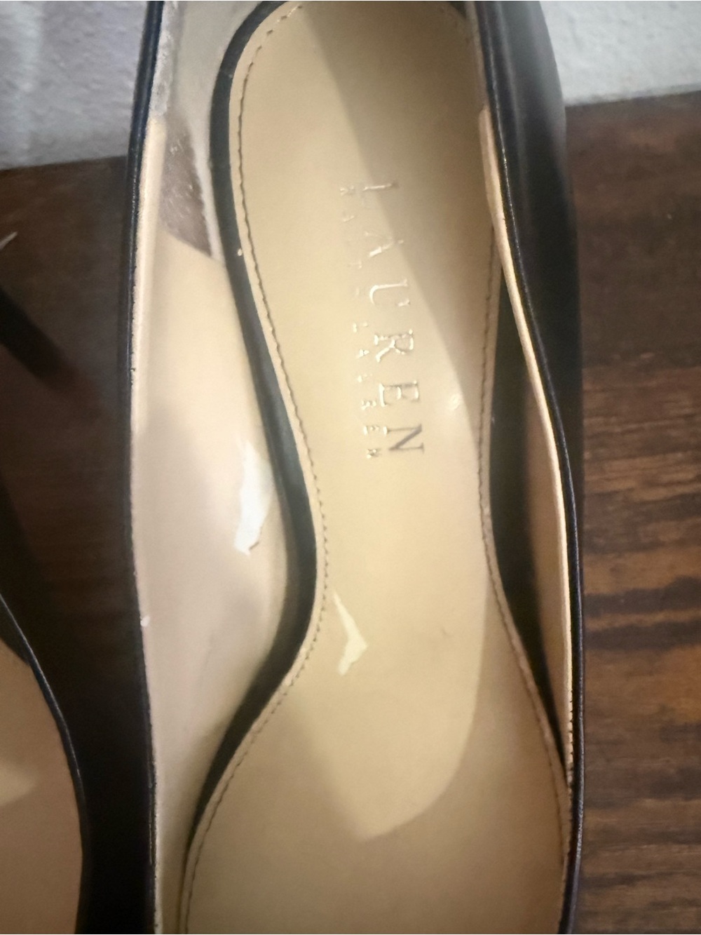 Lauren Ralph Lauren Adena Black Leather Pointed Toe Pumps 7.5B - Picture 8 of 10